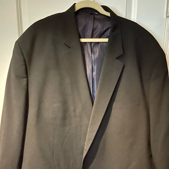 Black men’s big and tall two-piece suit. - Picture 1 of 3